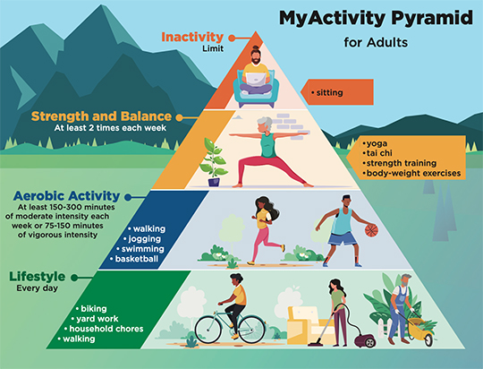 Where would the following activity best fit on the physical activity pyramid?